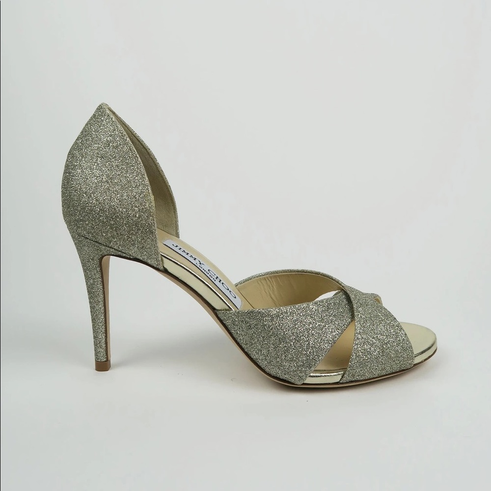 Jimmy Choo Gold Glitter Pumps sz 37